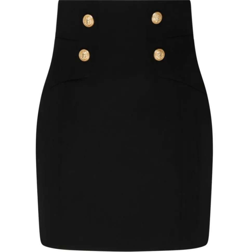 Balmain - Virgin Wool Mini Skirt - Black - Balmain Exclusive Luxury Collection - Avvenice