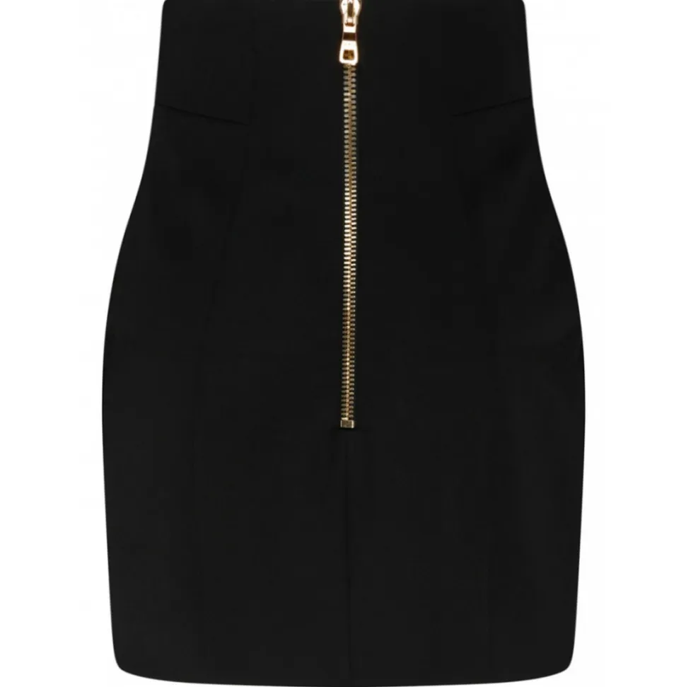 Balmain - Virgin Wool Mini Skirt - Black - Balmain Exclusive Luxury Collection - Avvenice