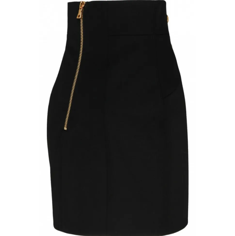 Balmain - Virgin Wool Mini Skirt - Black - Balmain Exclusive Luxury Collection - Avvenice