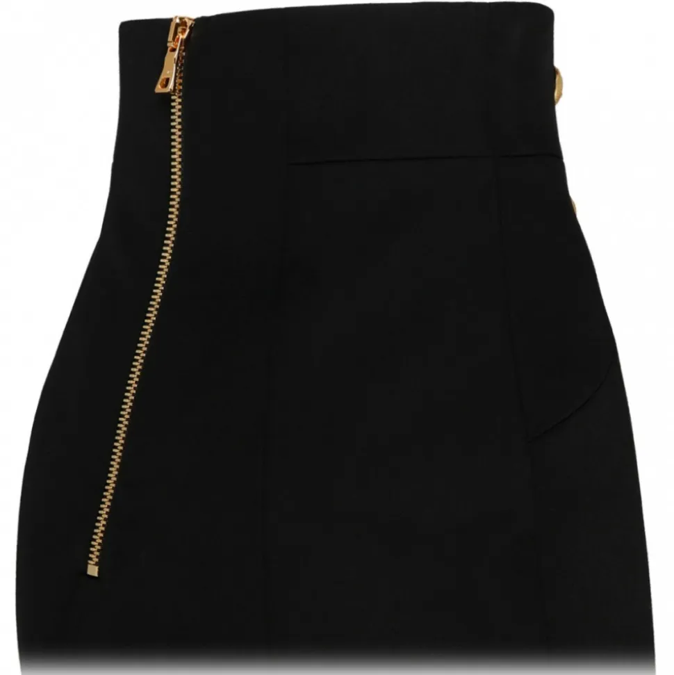 Balmain - Virgin Wool Mini Skirt - Black - Balmain Exclusive Luxury Collection - Avvenice