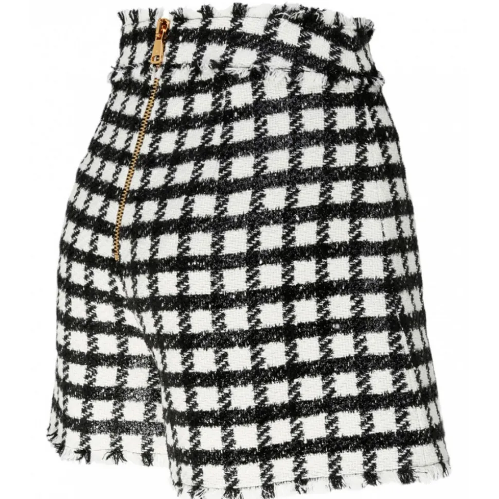 Balmain - Virgin Wool Tweed Shorts - Black White - Balmain Exclusive Luxury Collection - Avvenice