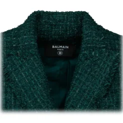 Balmain - Wool Blend Tweed Jacket - Green Black - Balmain Exclusive Luxury Collection - Avvenice