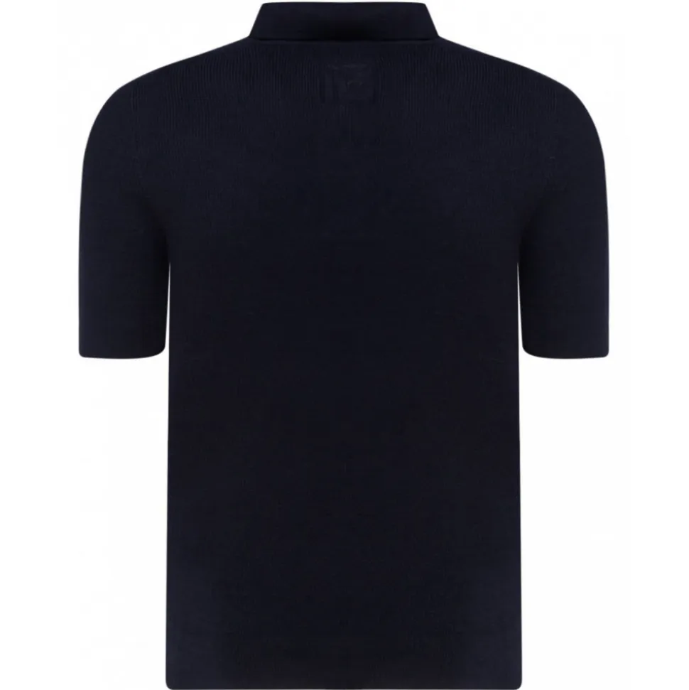 Balmain - Wool Logo Patch Polo Shirt - Navy Blue - Balmain Exclusive Luxury Collection - Avvenice