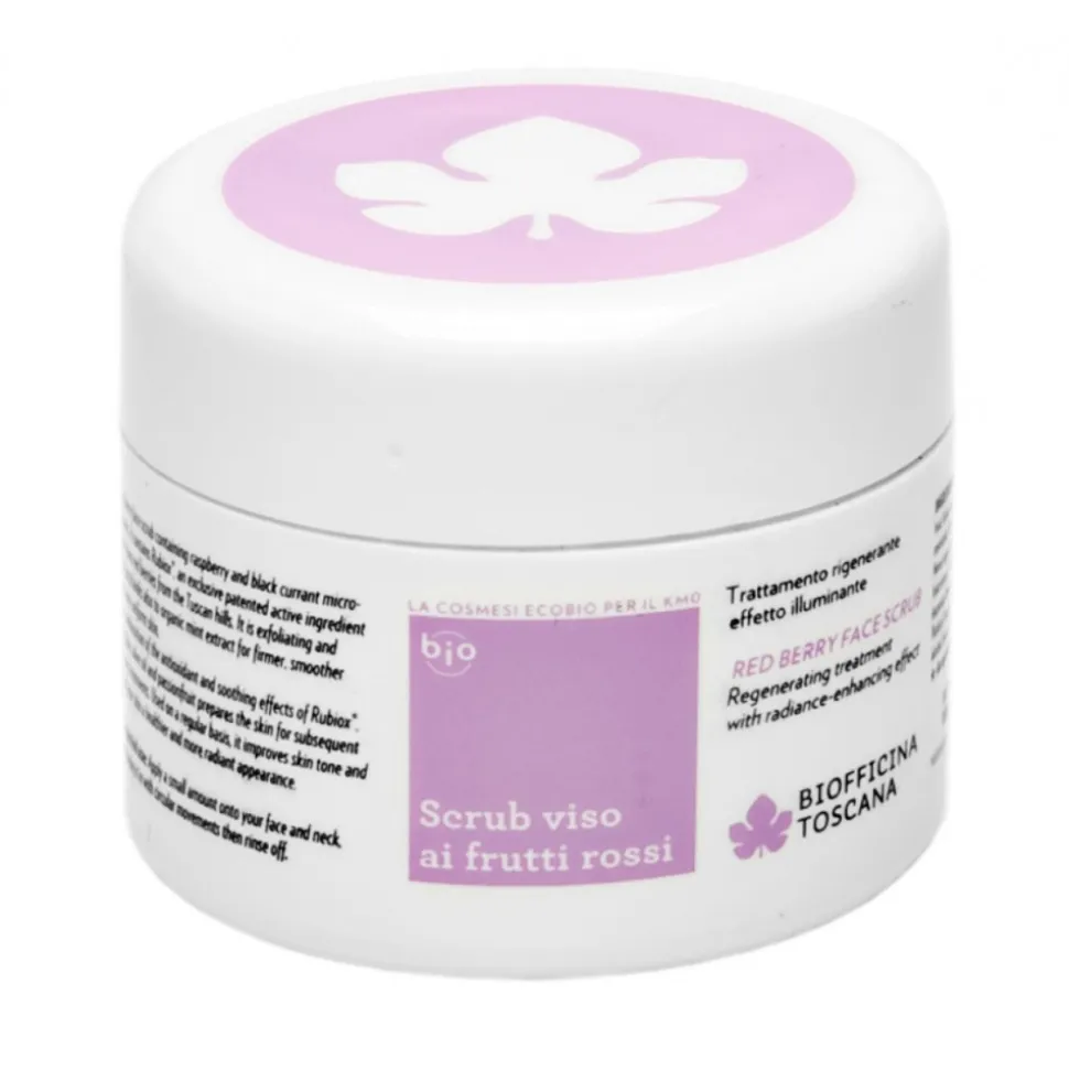 Biofficina Toscana - Red Berry Face Scrub - Facial Line - Organic Vegan Cosmetics - Avvenice