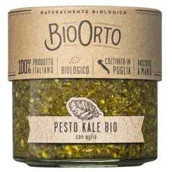 BioOrto - Organic Kale Pesto with Garlic - Organic Preserved Foods - 180 g - Avvenice