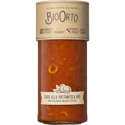BioOrto - Organic Puttanesca Sauce - Organic Preserved Foods - 550 g - Avvenice