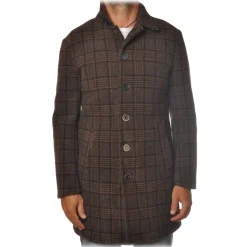 BoB Company - 3/4 Coat in Checked Pattern - Brown - Jacket - Made in Italy - Luxury Exclusive Collection - Avvenice