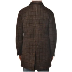 BoB Company - 3/4 Coat in Checked Pattern - Brown - Jacket - Made in Italy - Luxury Exclusive Collection - Avvenice