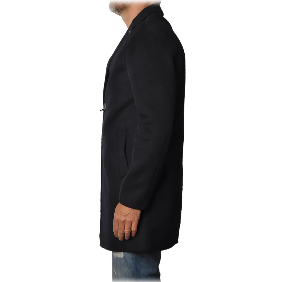 BoB Company - 3/4 Coat in Cloth Fabric - Blue - Jacket - Made in Italy - Luxury Exclusive Collection - Avvenice