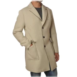 BoB Company - 3/4 Coat in Cloth Fabric - Cream - Jacket - Made in Italy - Luxury Exclusive Collection - Avvenice