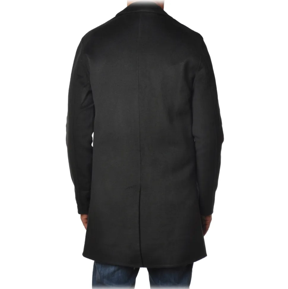 BoB Company - 3/4 Coat in Cloth Fabric - Black - Jacket - Made in Italy - Luxury Exclusive Collection - Avvenice