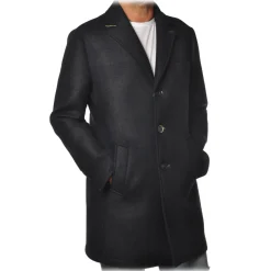 BoB Company - 3/4 Coat with Shirt Collar - Blue - Jacket - Made in Italy - Luxury Exclusive Collection - Avvenice