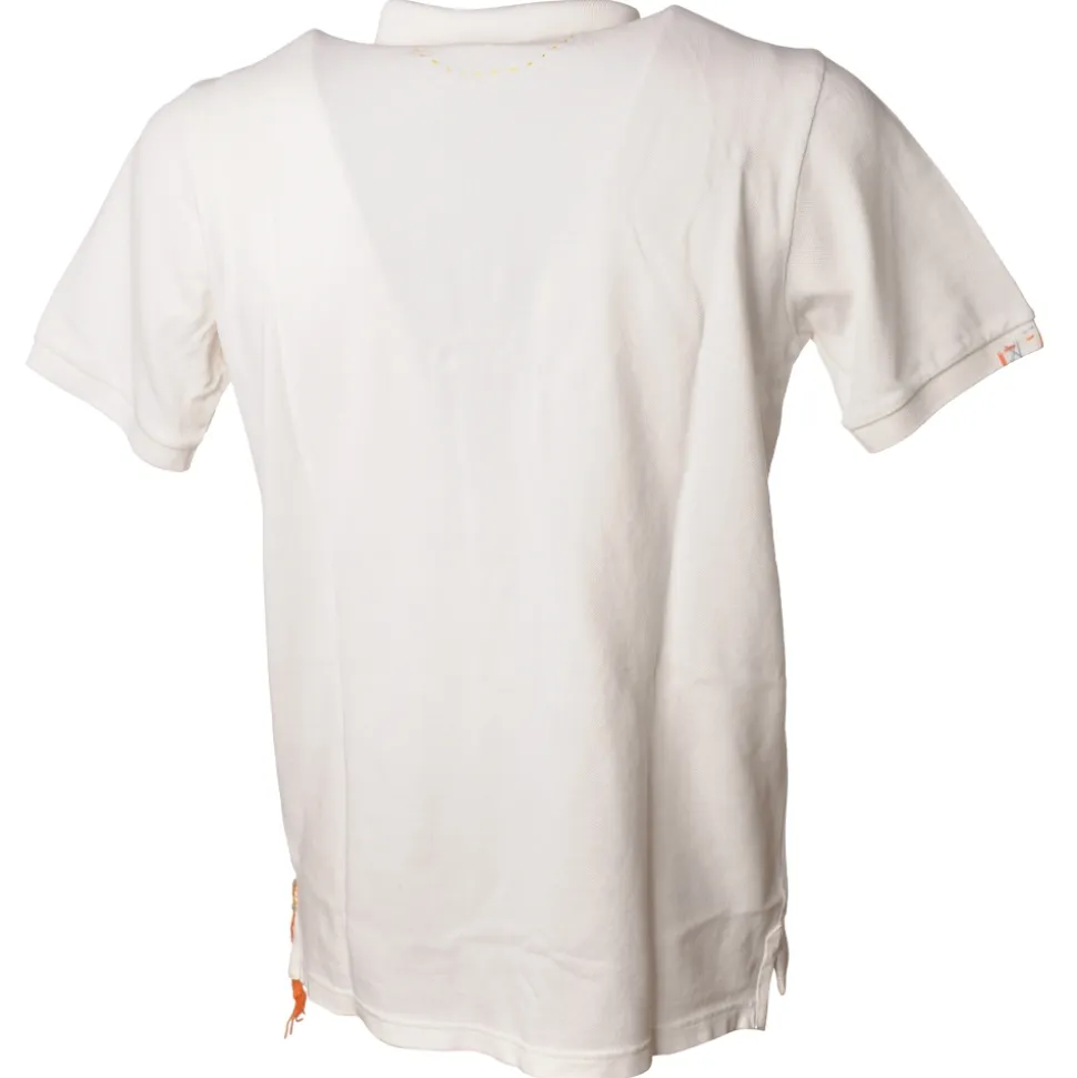 BoB Company - Short Sleeve Polo with Beads Insert - White - T-Shirt - Made in Italy - Luxury Exclusive Collection - Avvenice