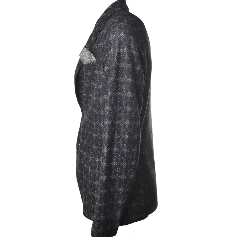 BoB Company - Single-Breasted Jacket with Two Buttons - Blue/Gray - Jacket - Made in Italy - Luxury Exclusive Collection - Avvenice