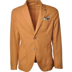 BoB Company - Single-Breasted Jacket in Delavè Fabric - Orange - Jacket - Made in Italy - Luxury Exclusive Collection - Avvenice