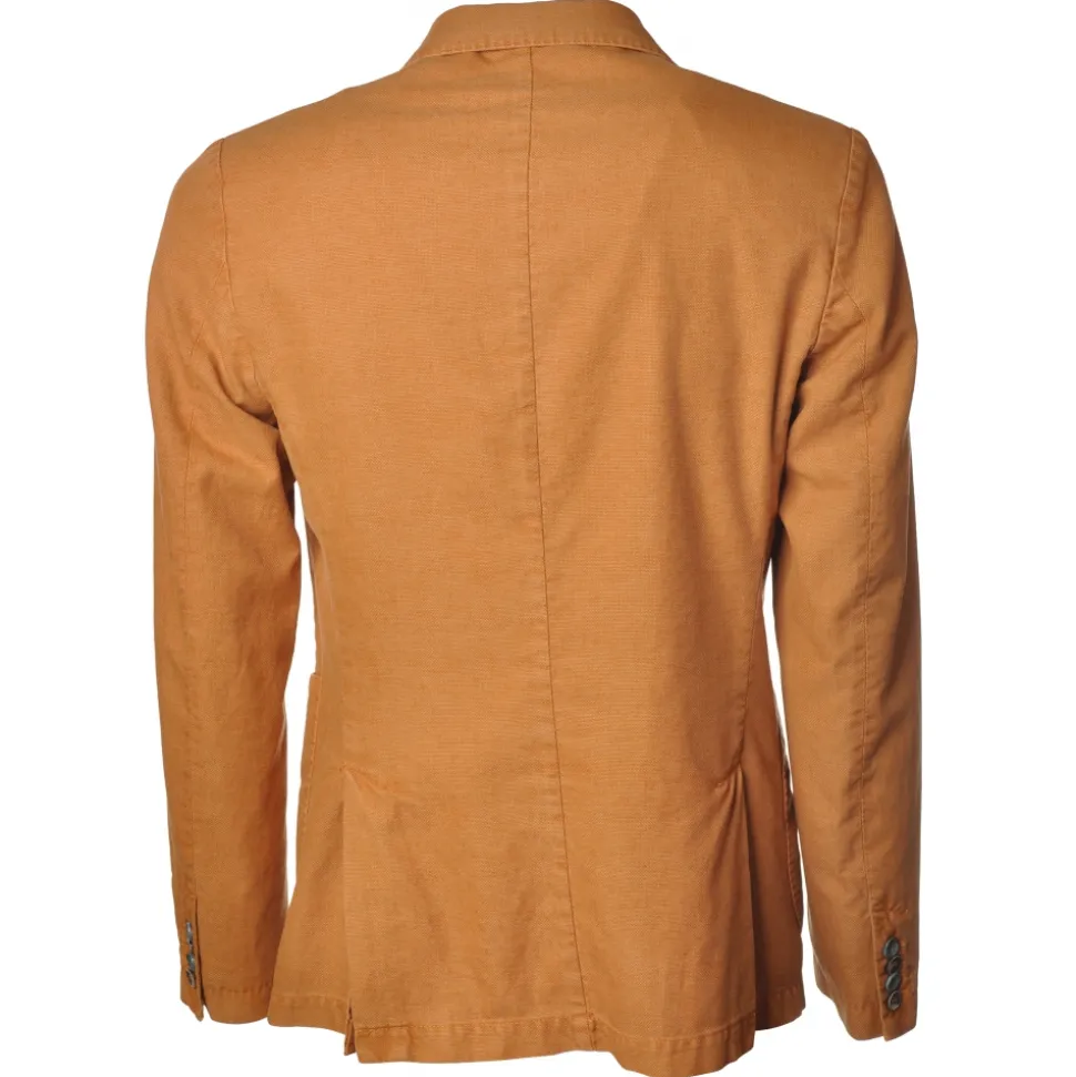 BoB Company - Single-Breasted Jacket in Delavè Fabric - Orange - Jacket - Made in Italy - Luxury Exclusive Collection - Avvenice