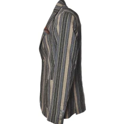 BoB Company - Single-Breasted Jacket in Pinstripe Pattern - Blue/Beige - Jacket - Made in Italy - Luxury Exclusive Collection - Avvenice