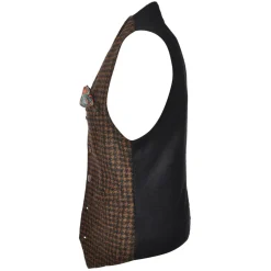 BoB Company - Single-Breasted Waistcoat in Check Pattern - Blue/Brown - Waistcoat - Made in Italy - Luxury Exclusive Collection - Avvenice