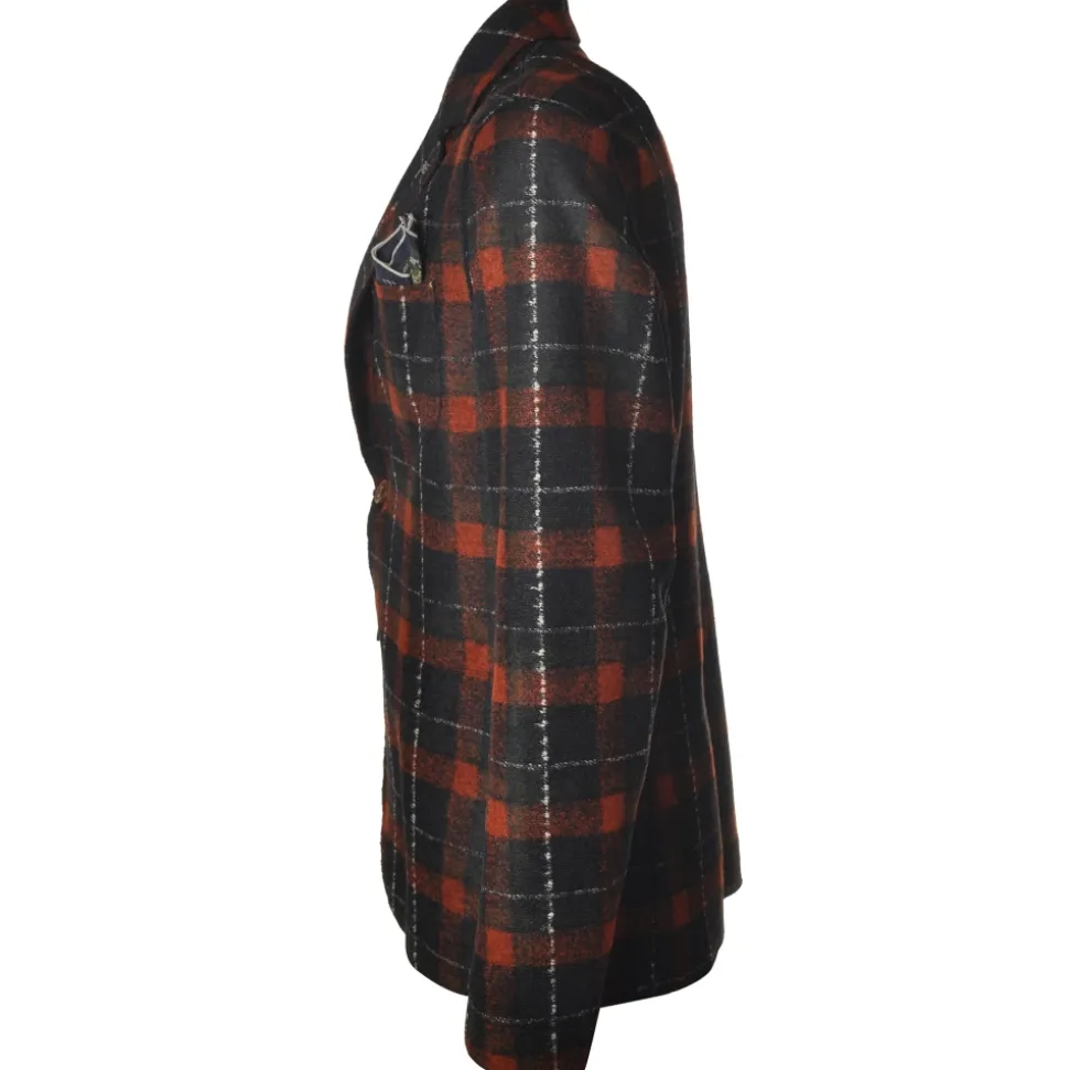 BoB Company - Single-Breasted Jacket in Technical Fabric - Blue/Red - Jacket - Made in Italy - Luxury Exclusive Collection - Avvenice