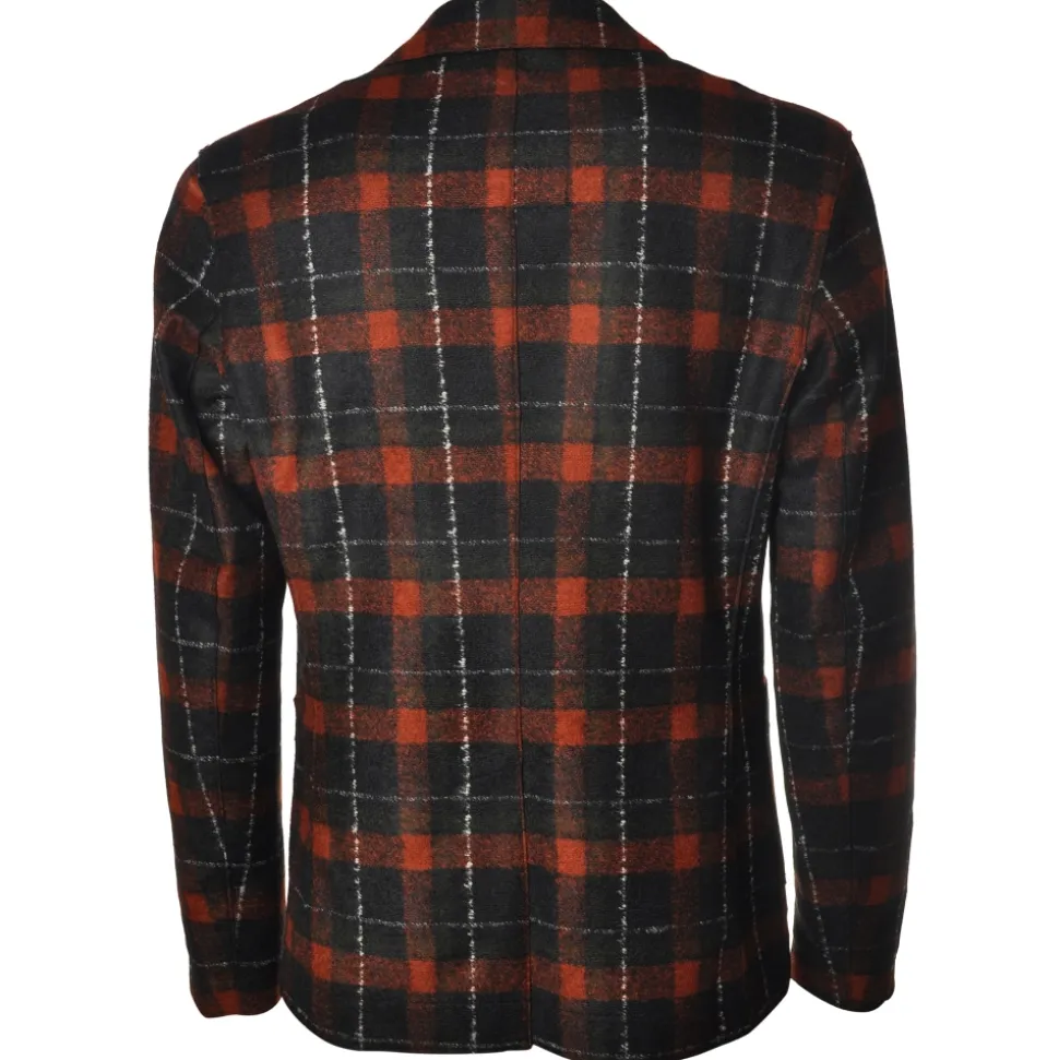 BoB Company - Single-Breasted Jacket in Technical Fabric - Blue/Red - Jacket - Made in Italy - Luxury Exclusive Collection - Avvenice