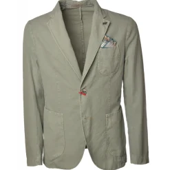 BoB Company - Single-Breasted Jacket in Delavè Fabric - Sage - Jacket - Made in Italy - Luxury Exclusive Collection - Avvenice