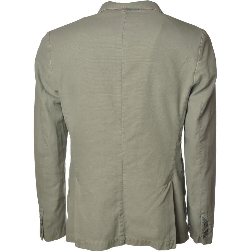 BoB Company - Single-Breasted Jacket in Delavè Fabric - Sage - Jacket - Made in Italy - Luxury Exclusive Collection - Avvenice