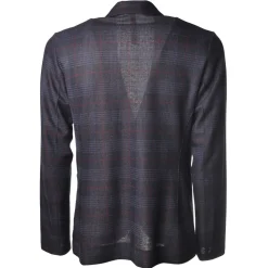 BoB Company - Single-Breasted Jacket in Check Pattern - Blue - Jacket - Made in Italy - Luxury Exclusive Collection - Avvenice