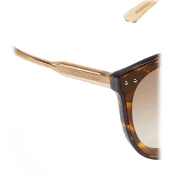 Bottega Veneta - Acetate and Metal Pantos Sunglasses - Brown Havana - Sunglasses - Bottega Veneta Eyewear - Avvenice
