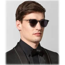 Bottega Veneta - Acetate Round Sunglasses - Grey Black - Sunglasses - Bottega Veneta Eyewear - Avvenice