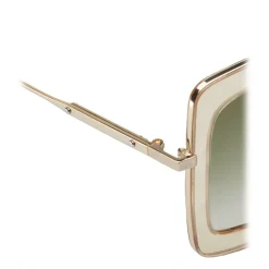 Bottega Veneta - Acetate Square Oversize Sunglasses - Yellow Gold Green - Sunglasses - Bottega Veneta Eyewear - Avvenice