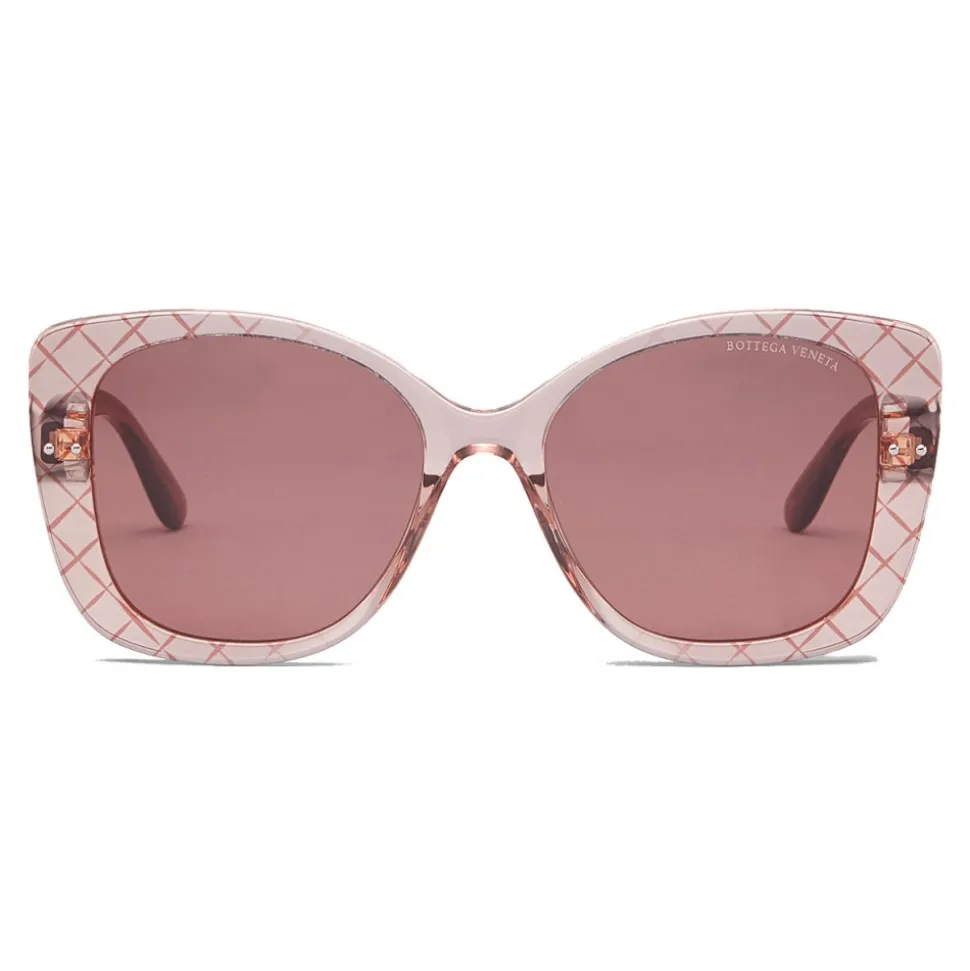 Bottega Veneta - Acetate Square Oversize Sunglasses - Pink - Sunglasses - Bottega Veneta Eyewear - Avvenice