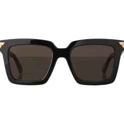 Bottega Veneta - Acetate Square Oversize Sunglasses - Black Grey - Sunglasses - Bottega Veneta Eyewear - Avvenice