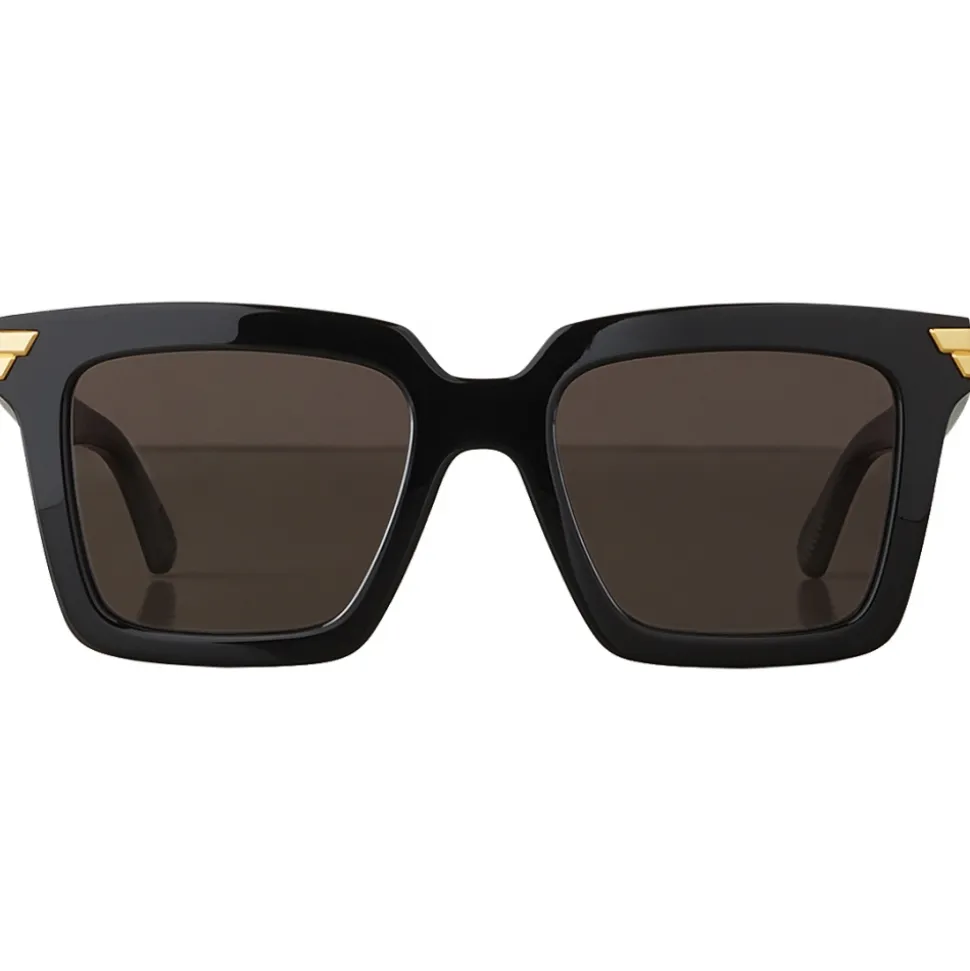 Bottega Veneta - Acetate Square Oversize Sunglasses - Black Grey - Sunglasses - Bottega Veneta Eyewear - Avvenice