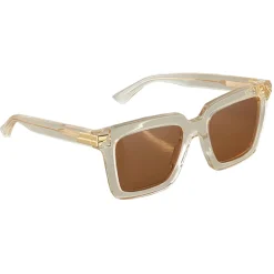Bottega Veneta - Acetate Square Oversize Sunglasses - Beige Brown - Sunglasses - Bottega Veneta Eyewear - Avvenice