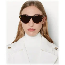 Bottega Veneta - Acetate Teardrop Sunglasses - Havana Brown - Sunglasses - Bottega Veneta Eyewear - Avvenice