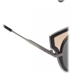 Bottega Veneta - Acetate Transparent Shiny Black Cat Eye Sunglasses - Sunglasses - Bottega Veneta Eyewear - Avvenice