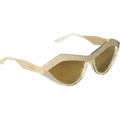 Bottega Veneta - Angular Cat-Eye Sunglasses - Champagne Gold - Sunglasses - Bottega Veneta Eyewear - Avvenice