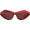Bottega Veneta - Angular Cat-Eye Sunglasses - Dark Red Amarant - Sunglasses - Bottega Veneta Eyewear - Avvenice
