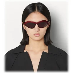Bottega Veneta - Angular Cat-Eye Sunglasses - Dark Red Amarant - Sunglasses - Bottega Veneta Eyewear - Avvenice