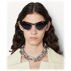 Bottega Veneta - Angular Cat-Eye Sunglasses - Silver Crystal - Sunglasses - Bottega Veneta Eyewear - Avvenice