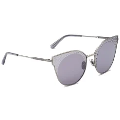 Bottega Veneta - Cross Metal Cat Eye Sunglasses - Silver Grey - Sunglasses - Bottega Veneta Eyewear - Avvenice