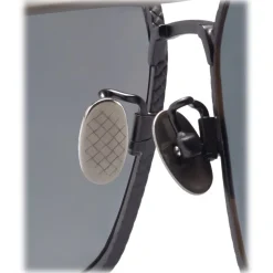 Bottega Veneta - Cross Metal Square Sunglasses - Black Grey - Sunglasses - Bottega Veneta Eyewear - Avvenice