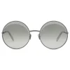 Bottega Veneta - Cross Metal Round Sunglasses - Ruthenium Green - Sunglasses - Bottega Veneta Eyewear - Avvenice
