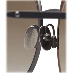 Bottega Veneta - Cross Metal Round Sunglasses - Ruthenium Green - Sunglasses - Bottega Veneta Eyewear - Avvenice