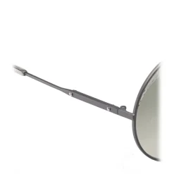 Bottega Veneta - Cross Metal Round Sunglasses - Ruthenium Green - Sunglasses - Bottega Veneta Eyewear - Avvenice