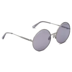 Bottega Veneta - Cross Metal Round Sunglasses - Silver Grey - Sunglasses - Bottega Veneta Eyewear - Avvenice