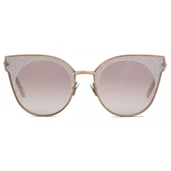 Bottega Veneta - Cross Metal Cat Eye Sunglasses - Bronze - Sunglasses - Bottega Veneta Eyewear - Avvenice