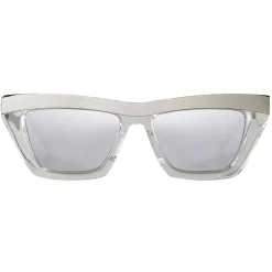 Bottega Veneta - D-Frame Sunglasses - Silver White - Sunglasses - Bottega Veneta Eyewear - Avvenice
