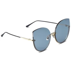 Bottega Veneta - Light Metal Cat Eye Sunglasses - Blue - Sunglasses - Bottega Veneta Eyewear - Avvenice