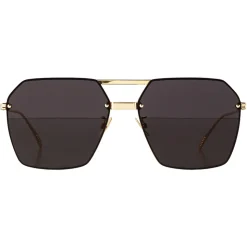 Bottega Veneta - Metal Angular Sunglasses - Brown Gold - Sunglasses - Bottega Veneta Eyewear - Avvenice